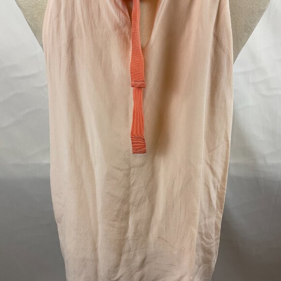 Spartina 449 Top L Light Peach Embroidered Neckline Tie Detail Sleeveless - Picture 10 of 12